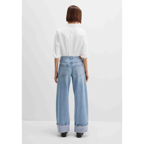 Mavi Jeans Sandra Lt Brushed, jeans in tall met lange benen, achteraanzicht
