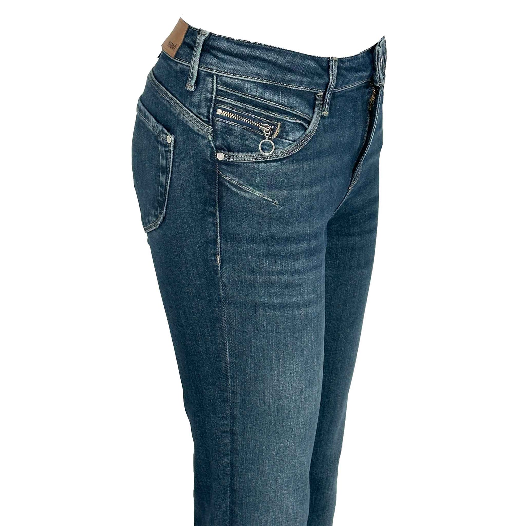 Mavi Jeans Sophie Deep Brushed Glam, lange dames jeans, zijaanzicht
