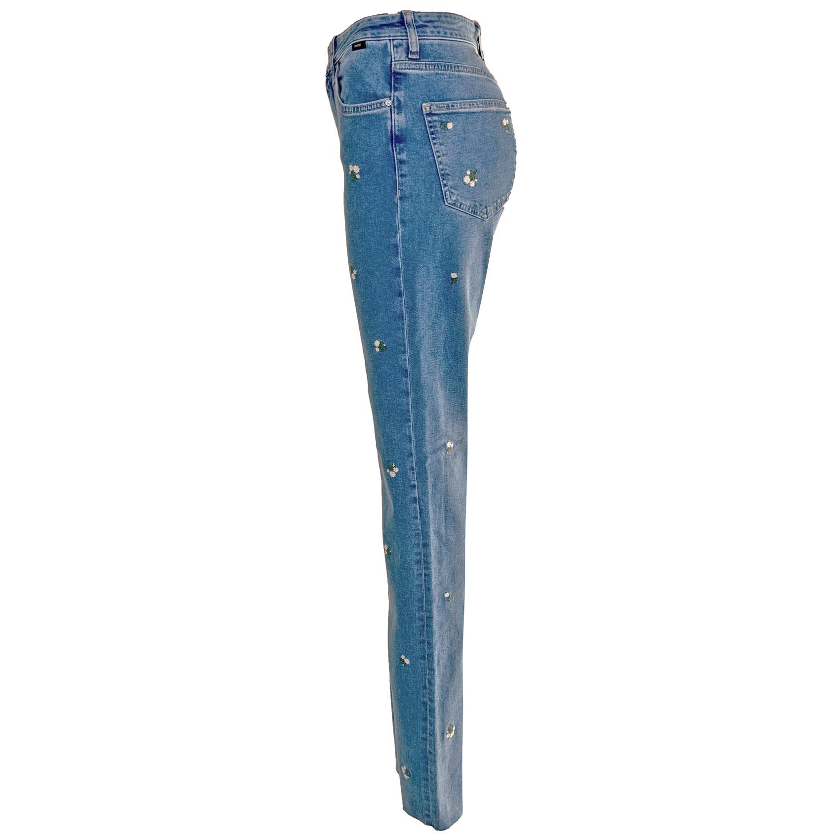 Mavi Jeans New York Mid Bloom, lange dames jeans, zijaanzicht