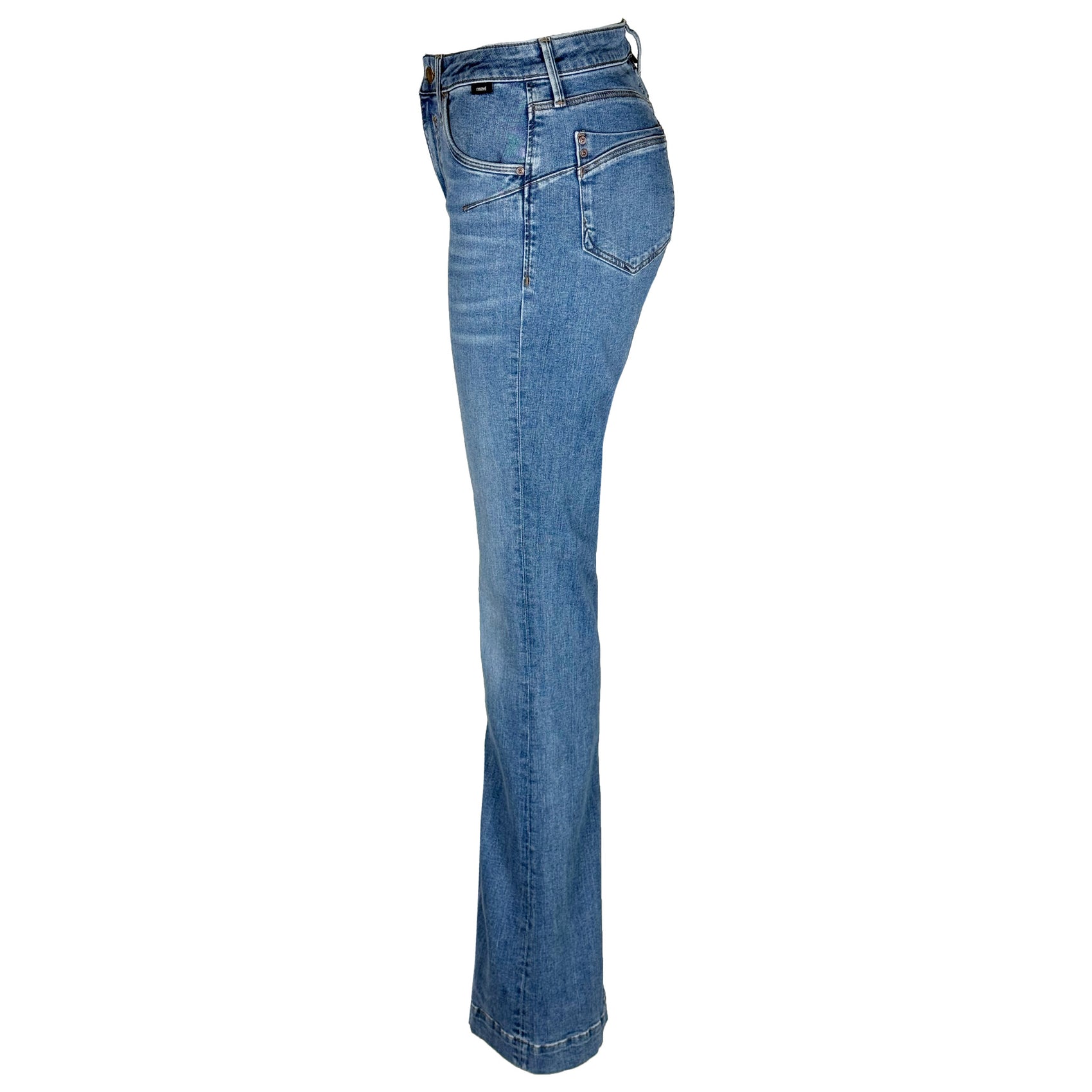 Mavi Jeans Samara Mid Shaded Glam, lange dames jeans, zijaanzicht