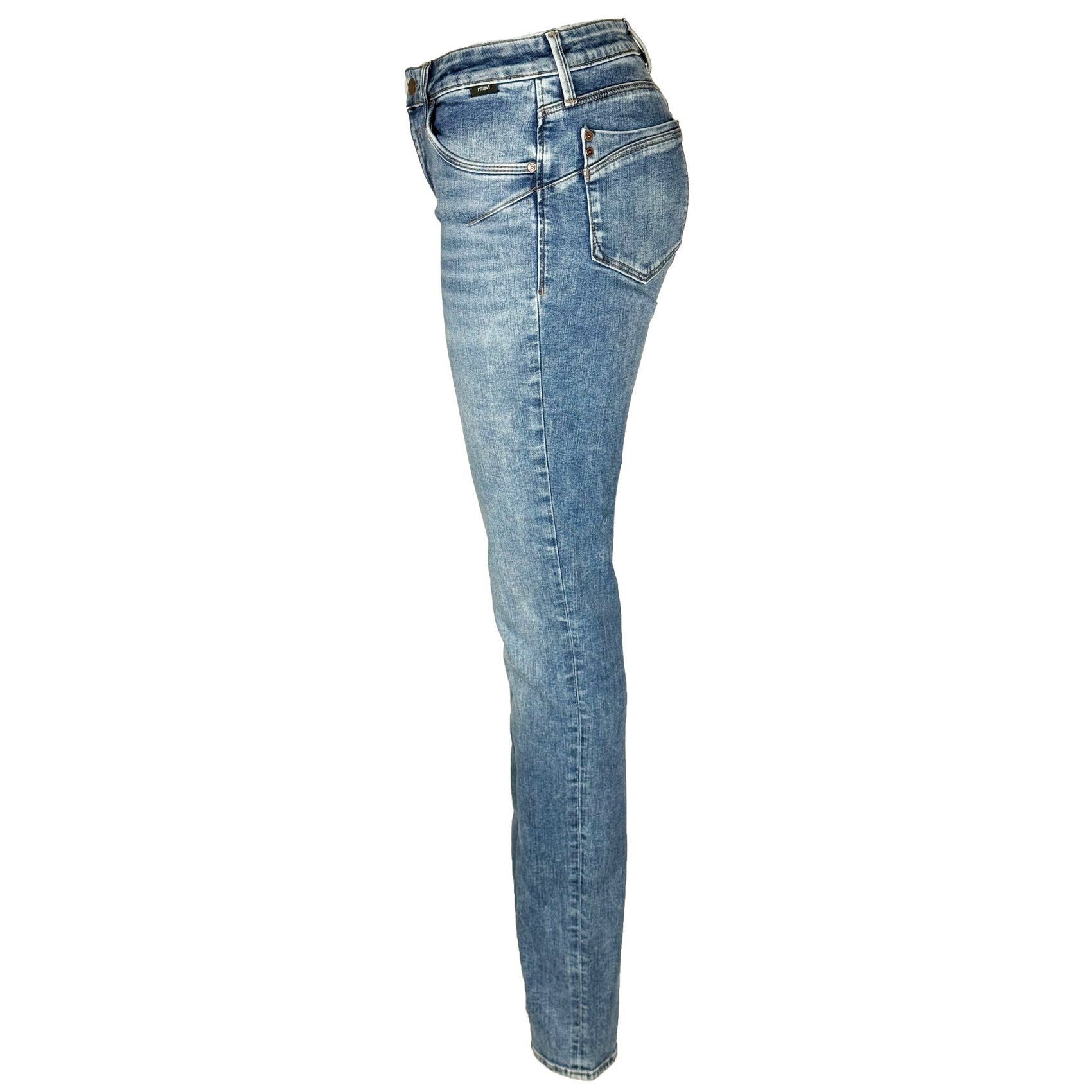 Mavi Jeans Sophie Mid Vintage, lange dames jeans, zijaanzicht