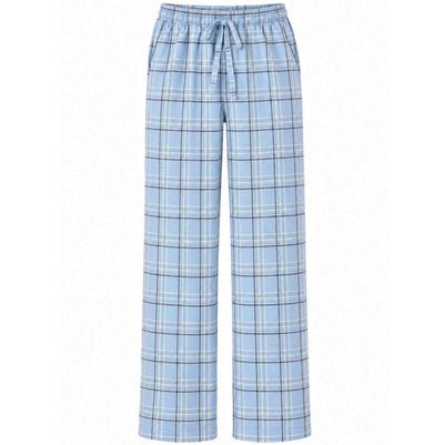 Longlady Pyjamabroek Puck Check Lichtblauw | Tall