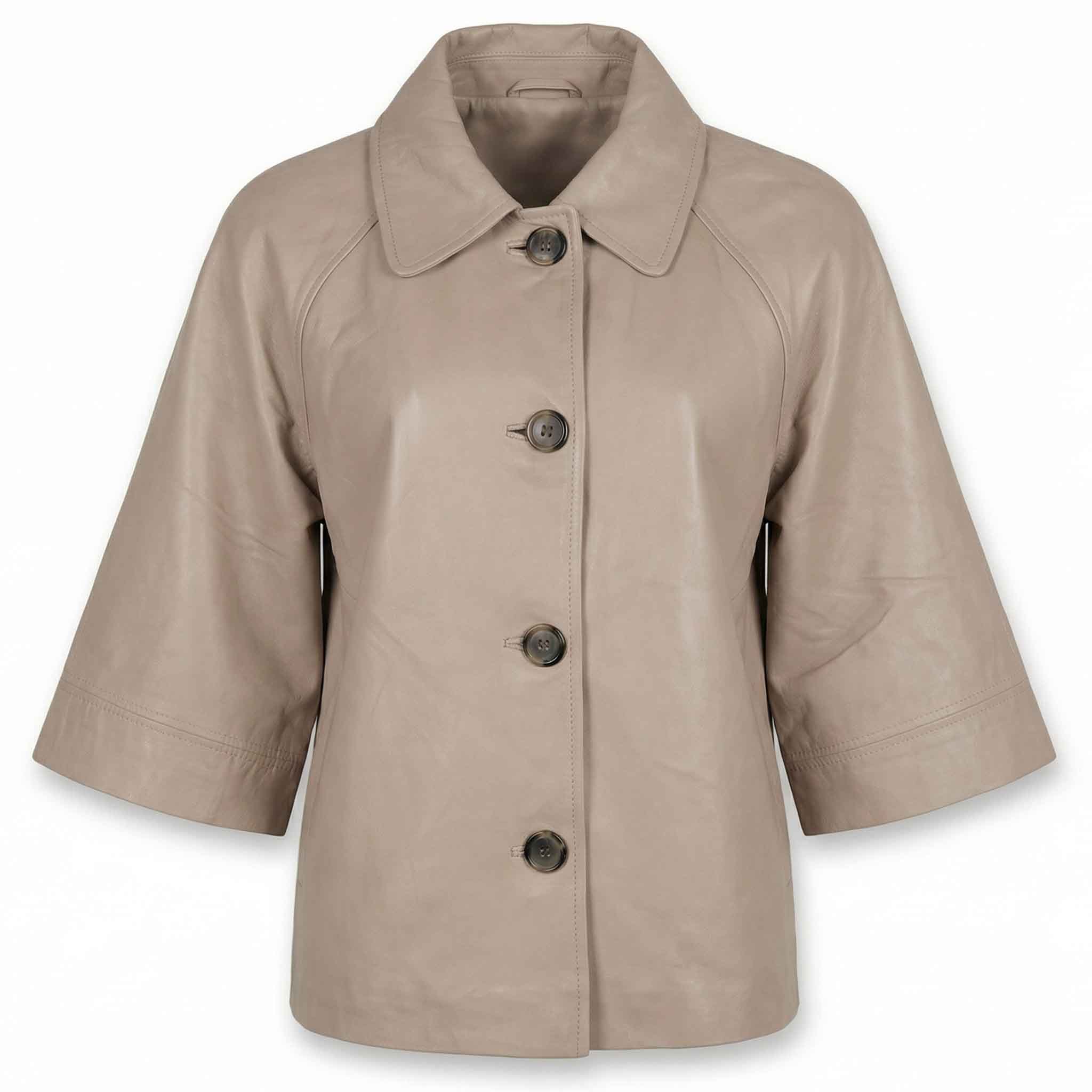 Transmission Leather Poncho Beige | Tall