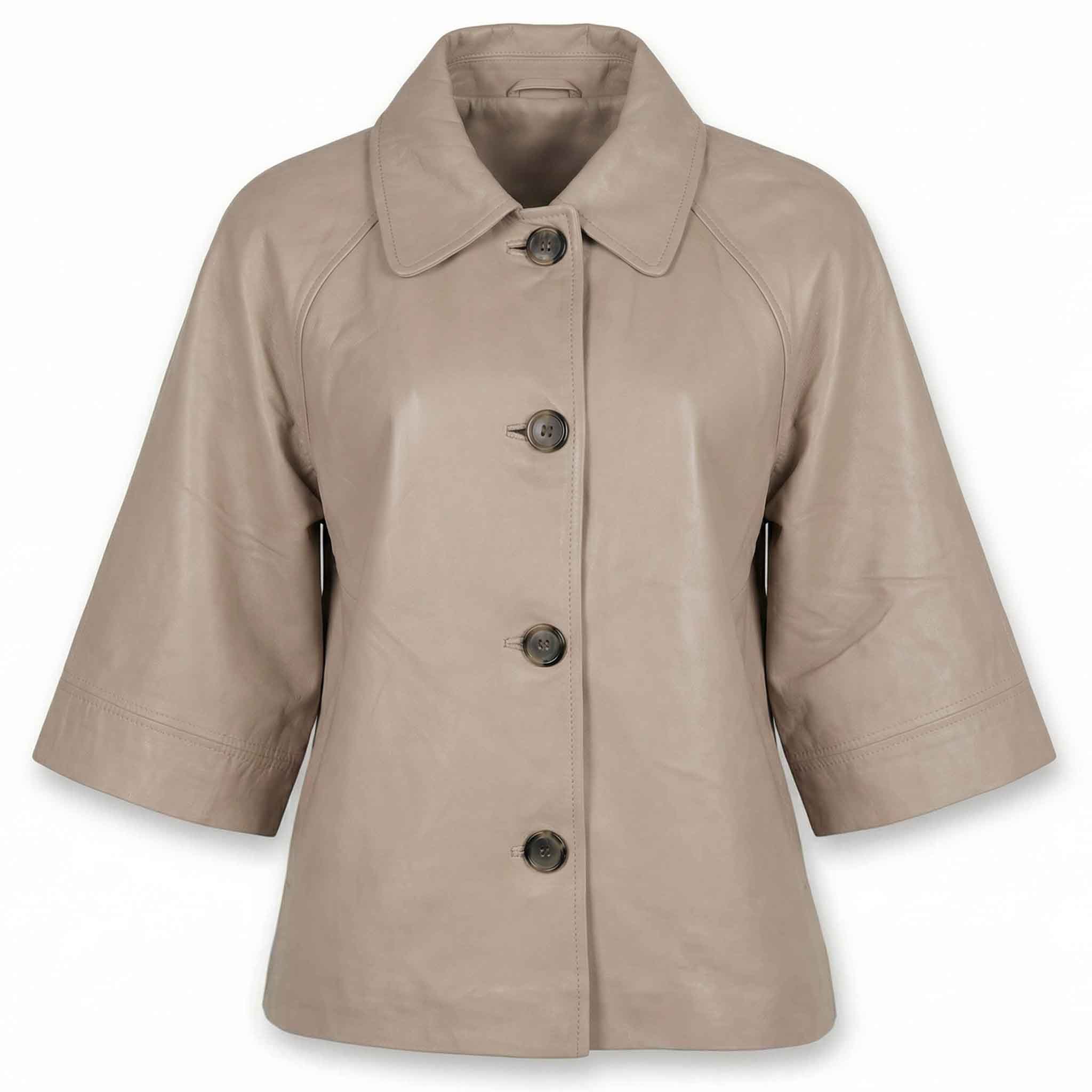 Transmission Lederen Poncho Beige | Tall