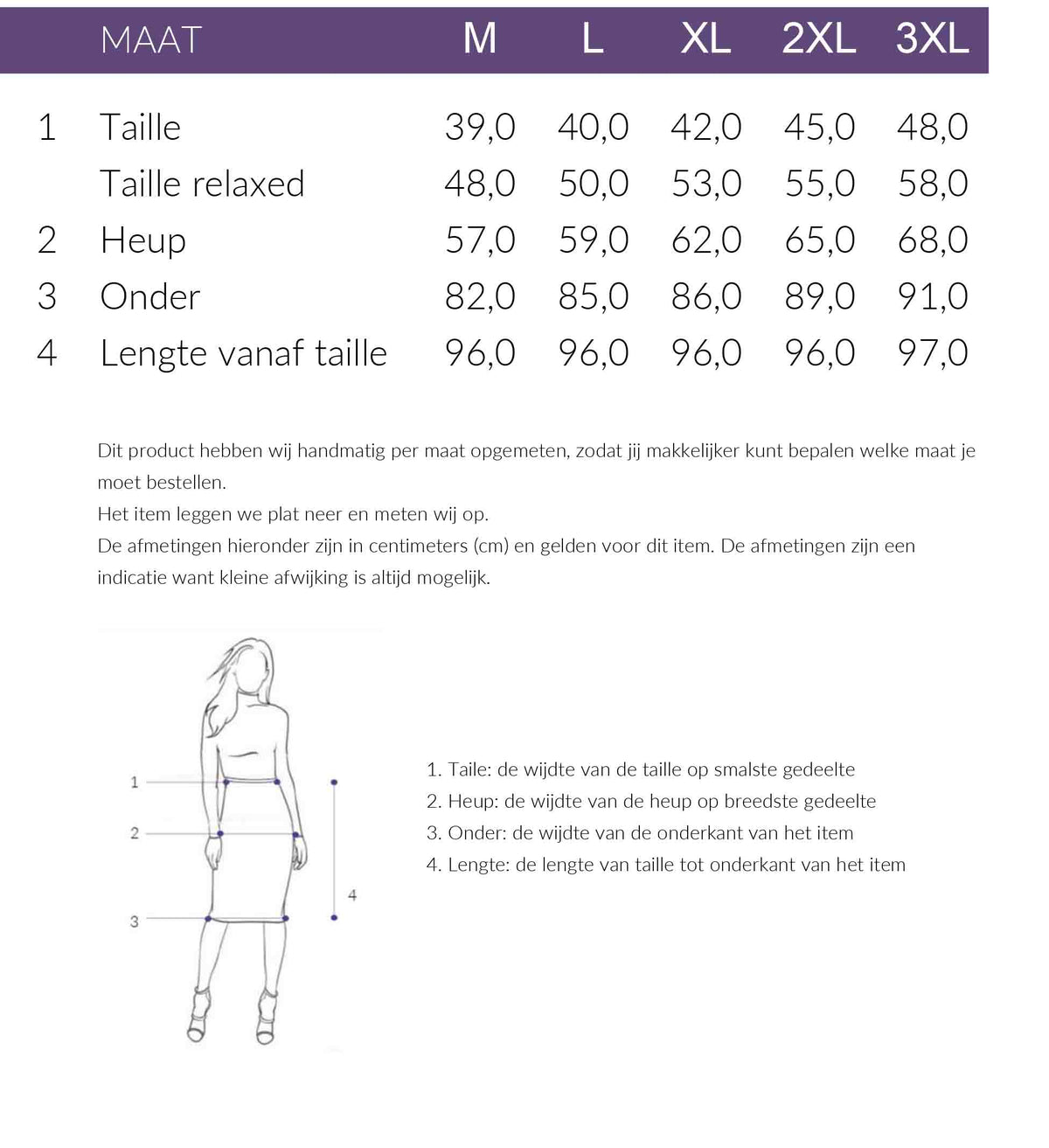 Maattabel ICNK Rok Azra Donkerbruin | Tall