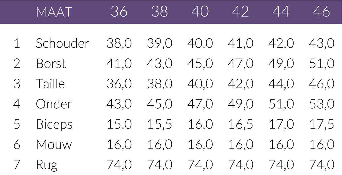 Maattabel Longlady Shirt Tarida | Tall