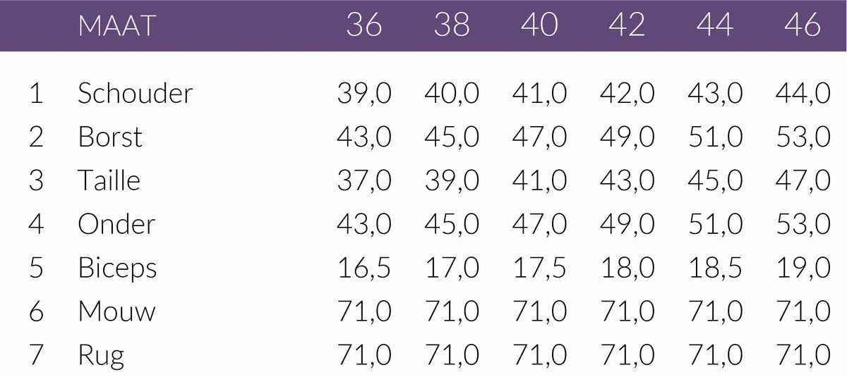 Maattabel Longlady Shirt Tooske Zwart | Tall