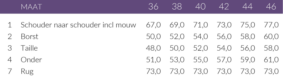 Maattabel Longlady Shirt Tracey | Tall