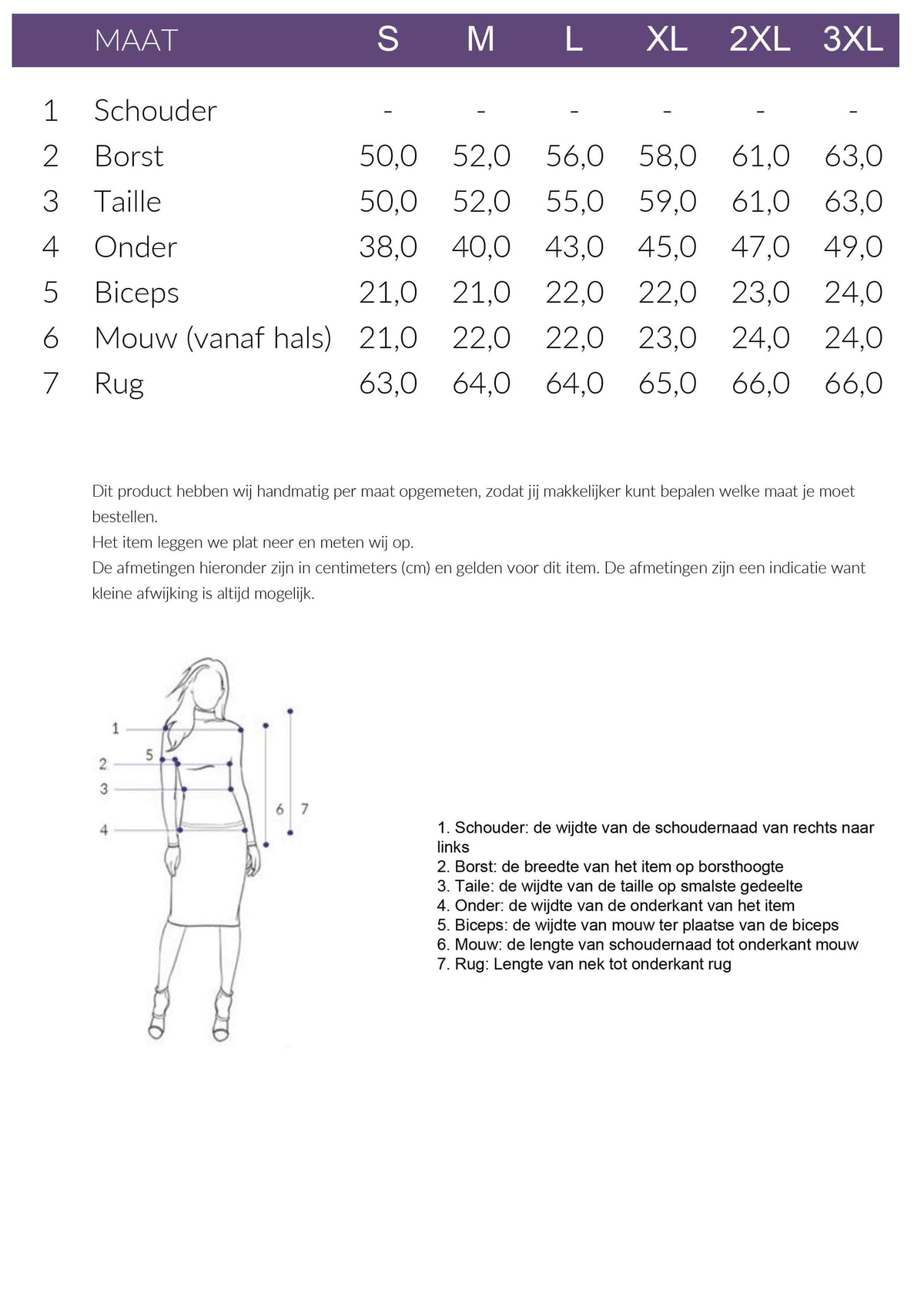 Maattabel NED Shirt Evans Bruin | Tall