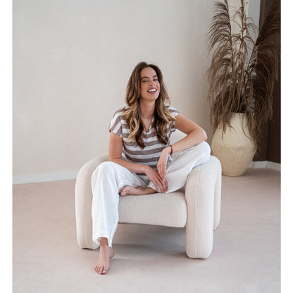 Only-M Shirt Shabby Righe Taupe