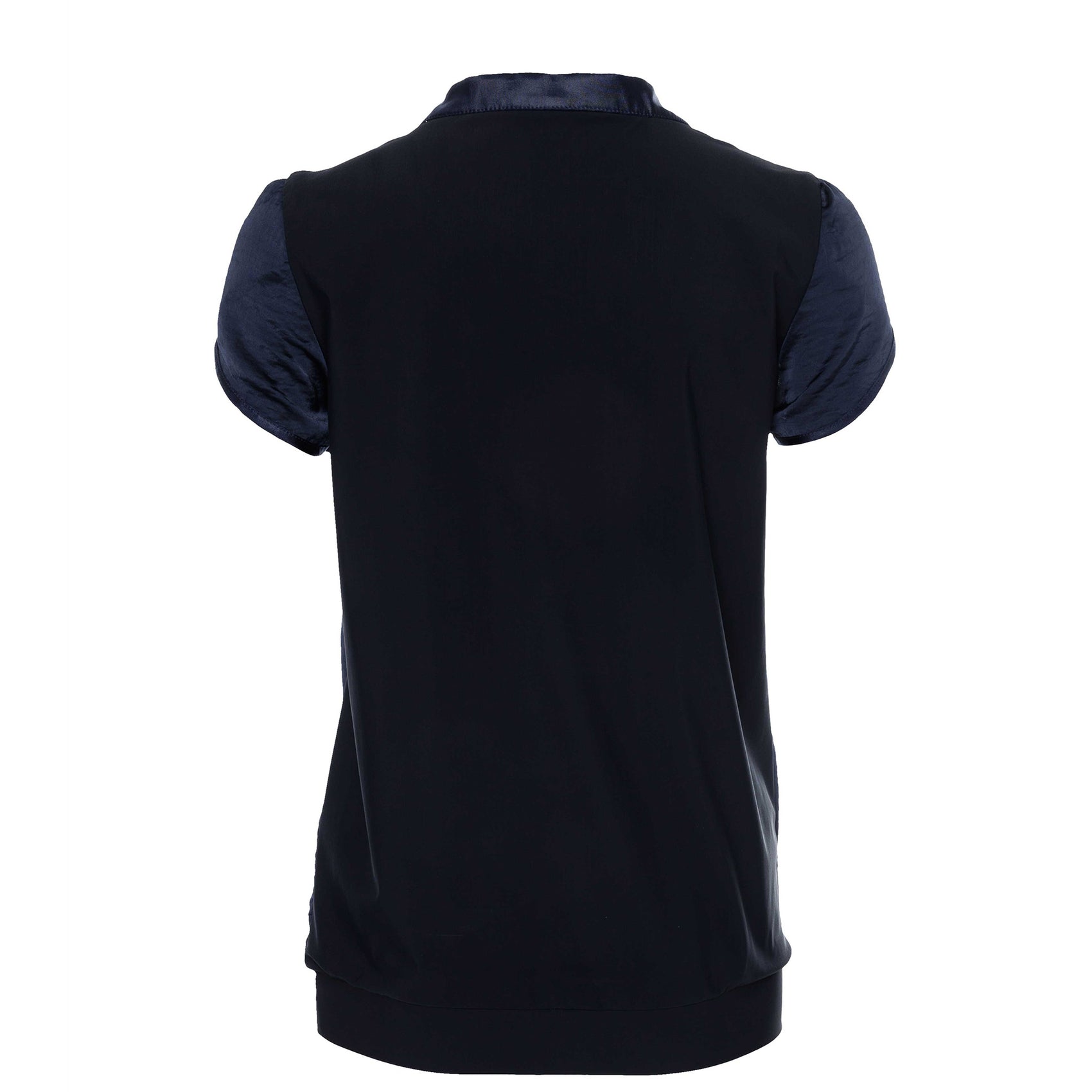 Zip73 Blouse Donkerblauw Gaas, tall kleding voor lange dames, achteraanzicht