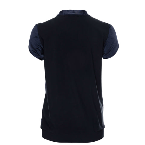 Zip73 Blouse Donkerblauw Gaas, tall kleding voor lange dames, achteraanzicht