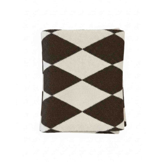 ICNK Sjaal Veloura Argyle Bruin | Tall