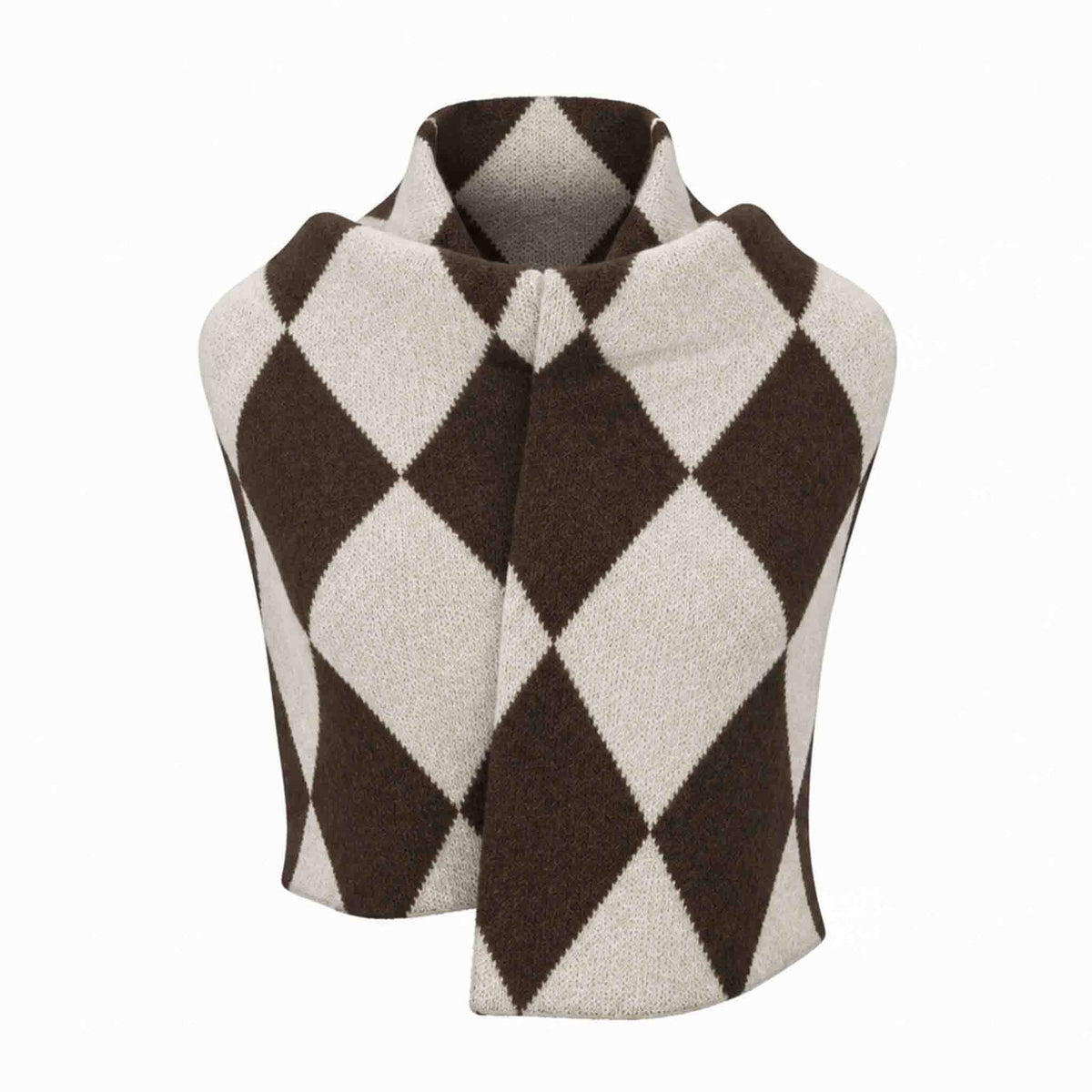 ICNK Sjaal Veloura Argyle Bruin | Tall