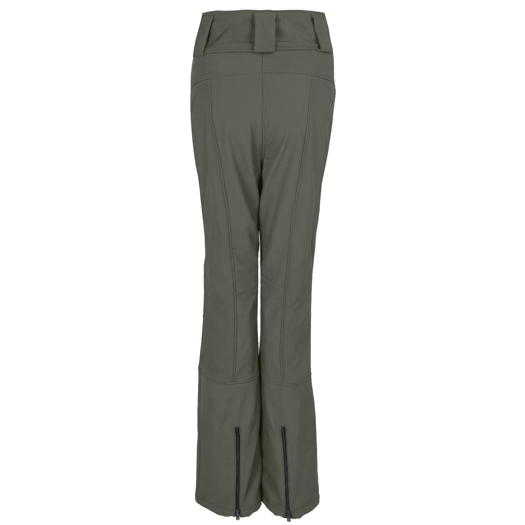 Longlady Skibroek Wanda Khaki, tall kleding voor lange dames, achteraanzicht