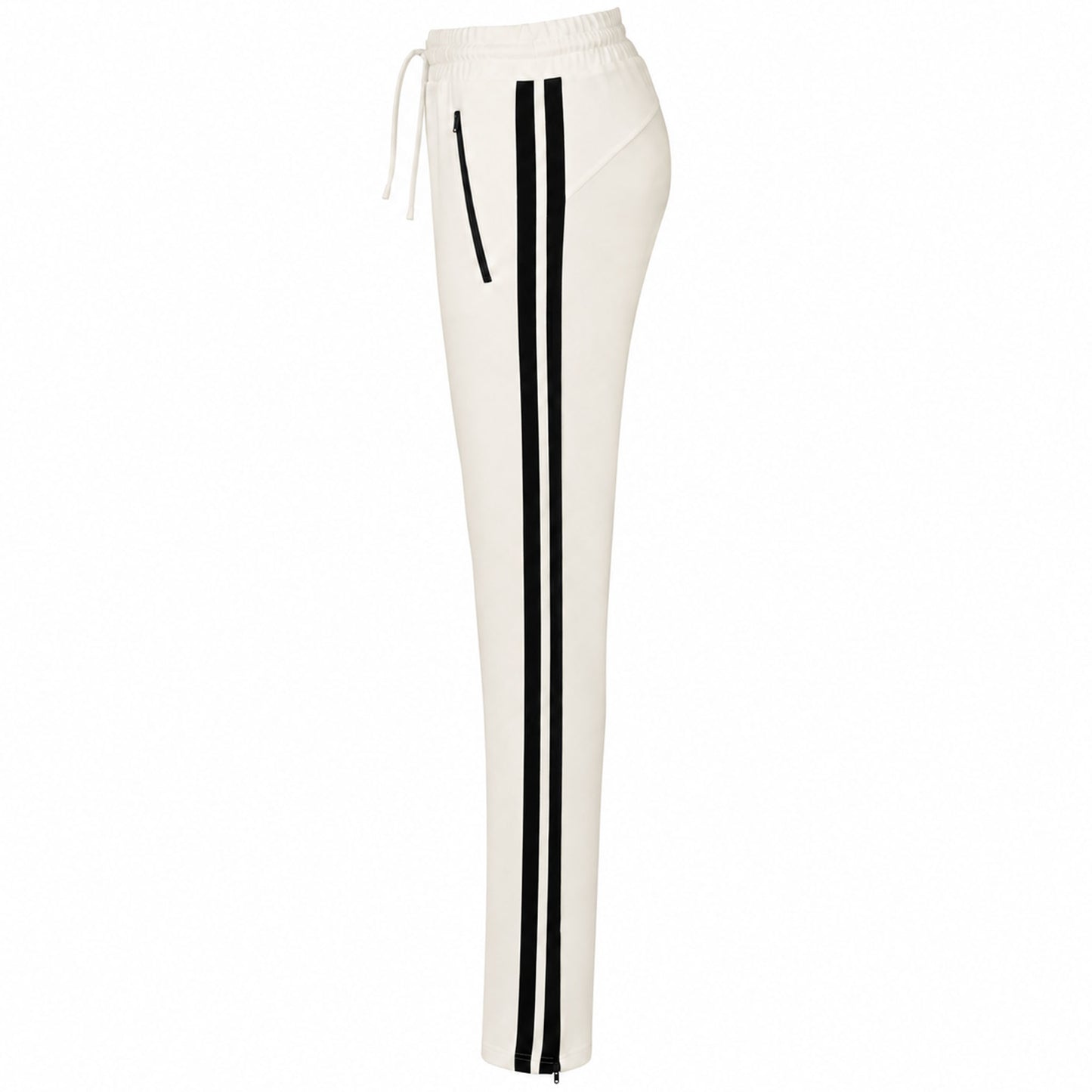 LongLady Sportbroek Sjaantje offwhite zijkant, tall kleding voor lange vrouwen