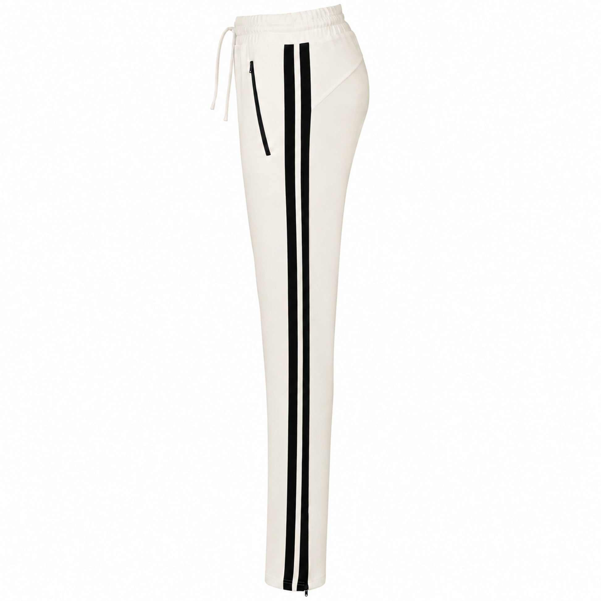 LongLady Sportbroek Sjaantje offwhite zijkant, tall kleding voor lange vrouwen