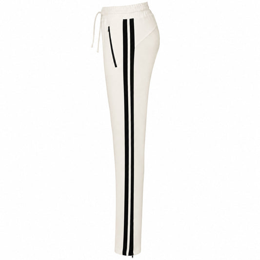 LongLady Sportbroek Sjaantje offwhite zijkant, tall kleding voor lange vrouwen