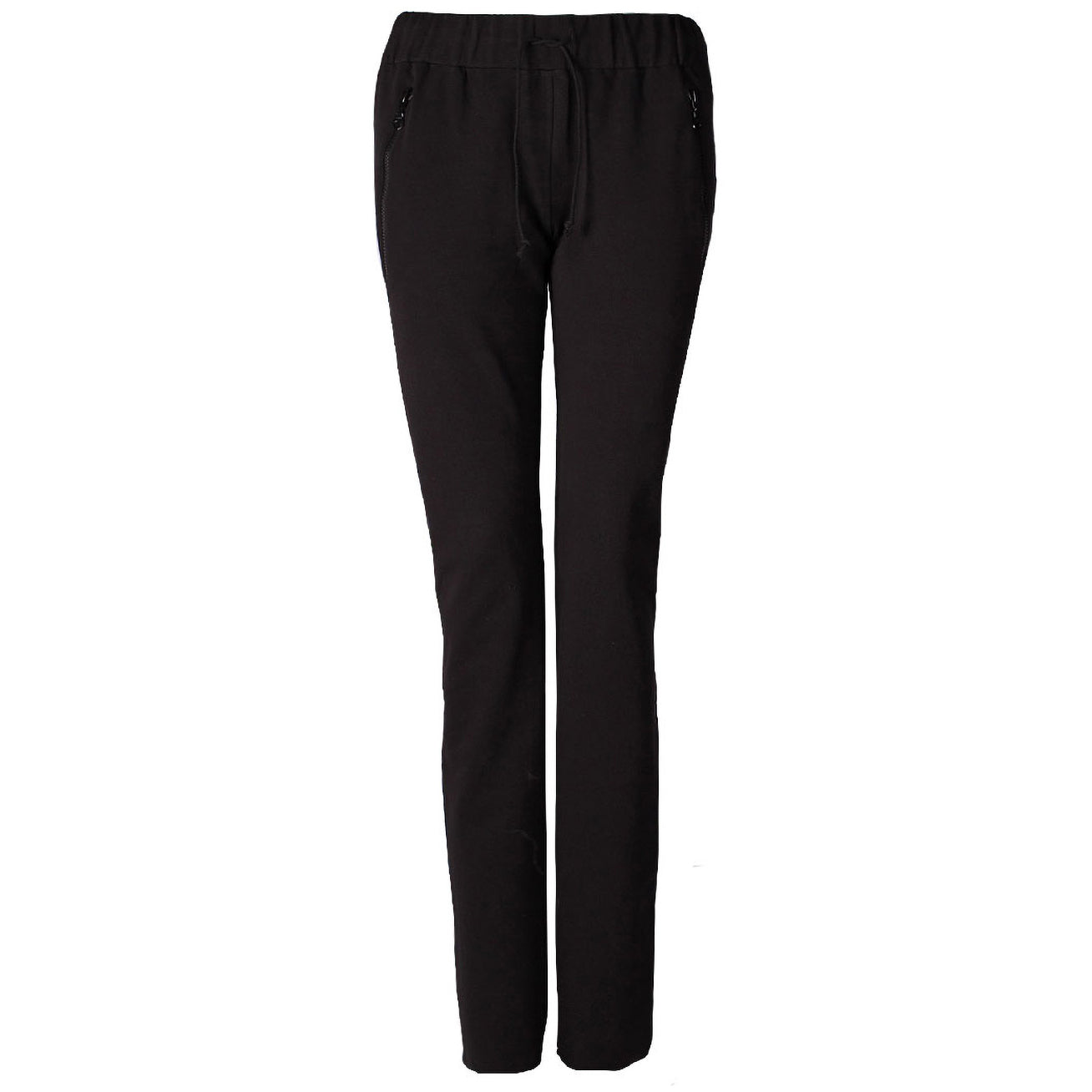 Sportbroek voor lange vrouwen- Longlady Sportbroek Shardyn in joggingstof in de kleur zwart - voorzijde - Tall lengte