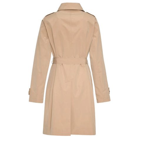 Manisa Trenchcoat Nougat, tall kleding voor lange dames, achteraanzicht