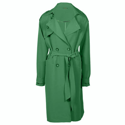 mode lange vrouw longlady trenchcoat manja