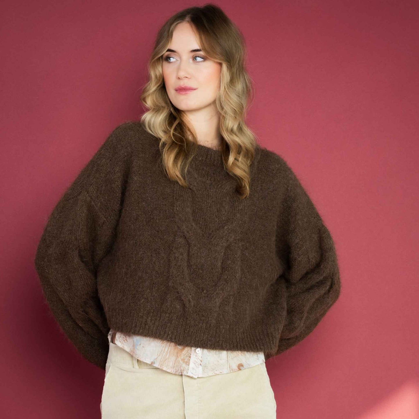 ICNK Trui Nadia Bruin | Tall