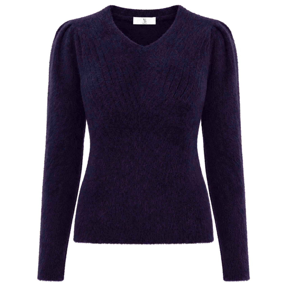 NED Trui Belins Baritone Blue – voorzijde – lange dames mode