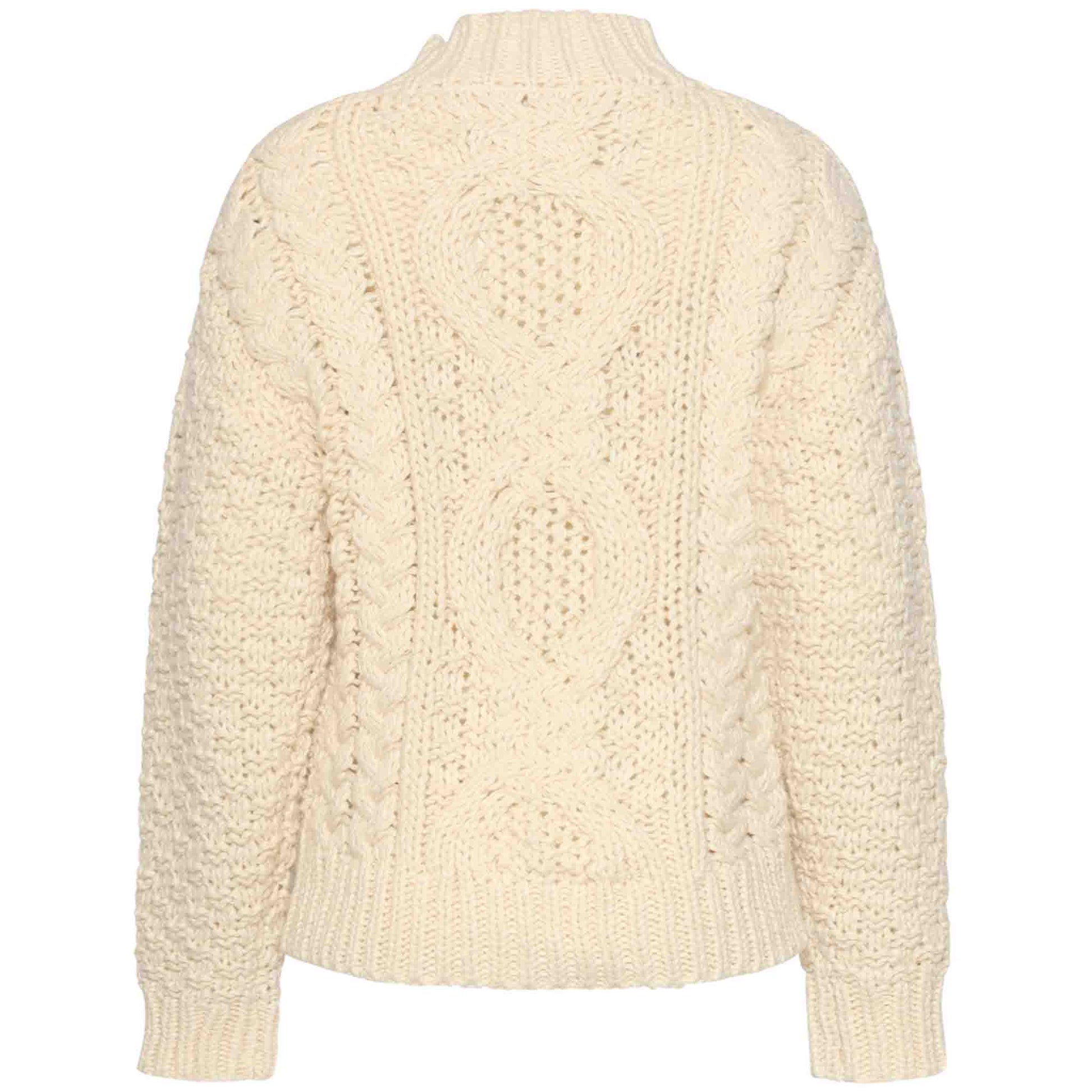Smashed Lemon Trui Kabel Offwhite – achterkant – LongLady lange dames mode