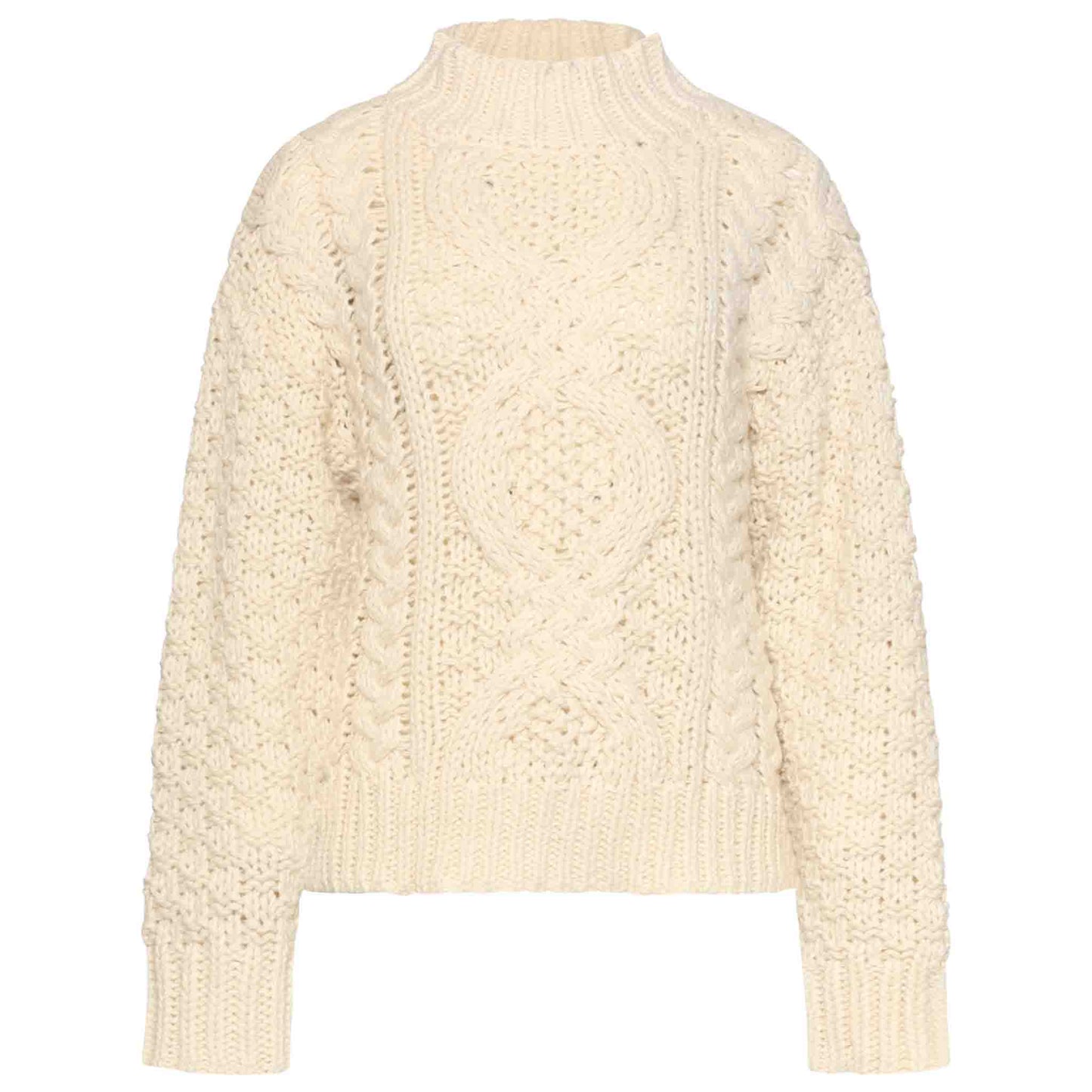 Smashed Lemon Trui Kabel Offwhite – voorkant – LongLady kleding voor lange dames