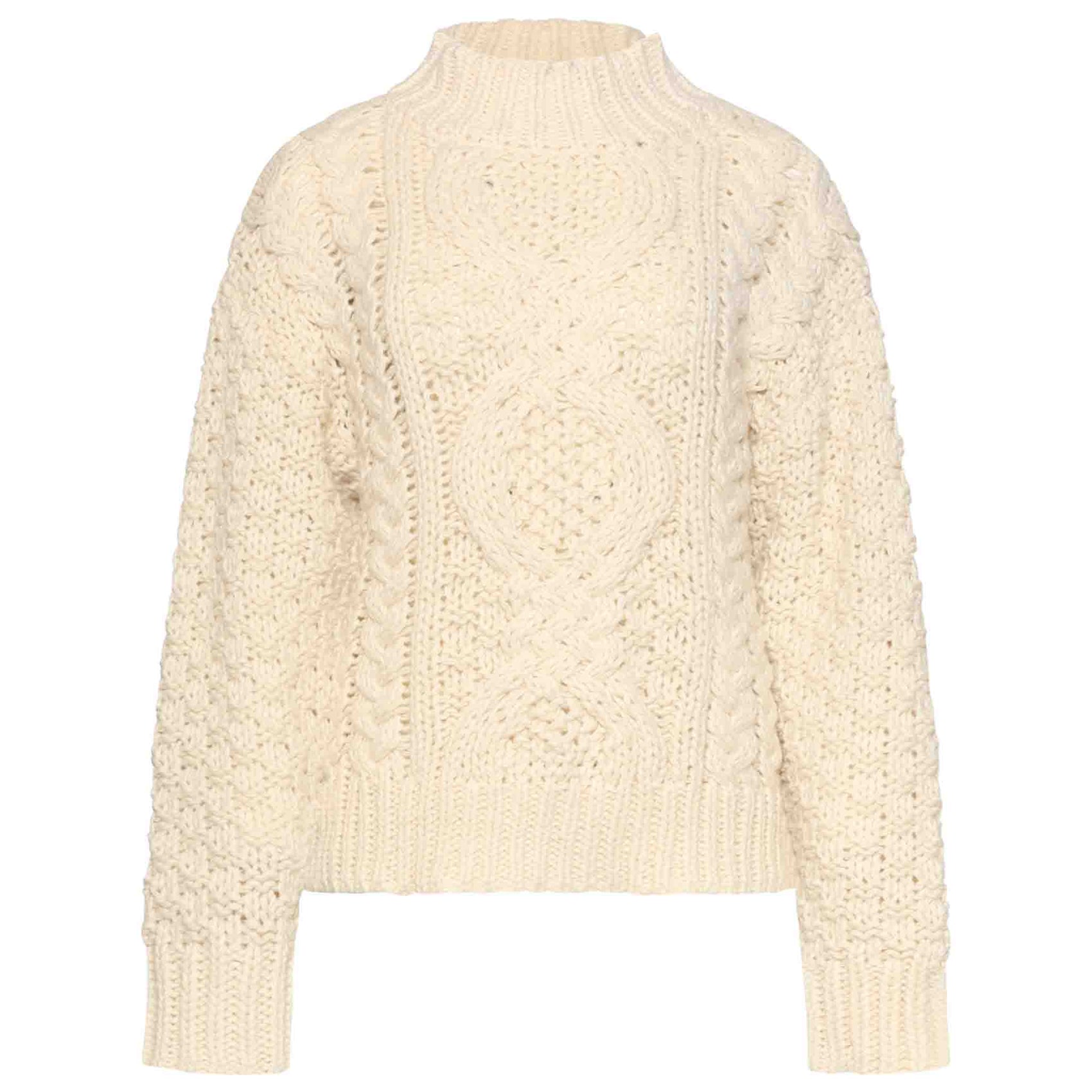 Smashed Lemon Trui Kabel Offwhite – voorkant – LongLady kleding voor lange dames