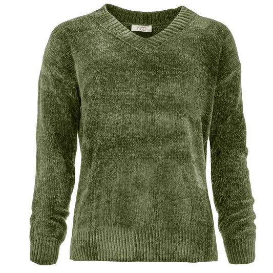 NED Trui Chenille Olive | Tall