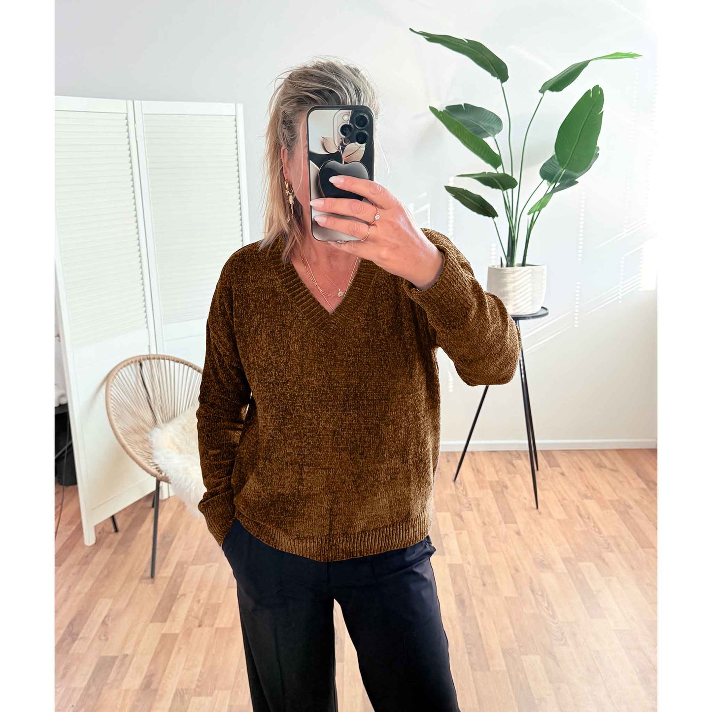 NED Chenille Sweater Gold Brown | Tall
