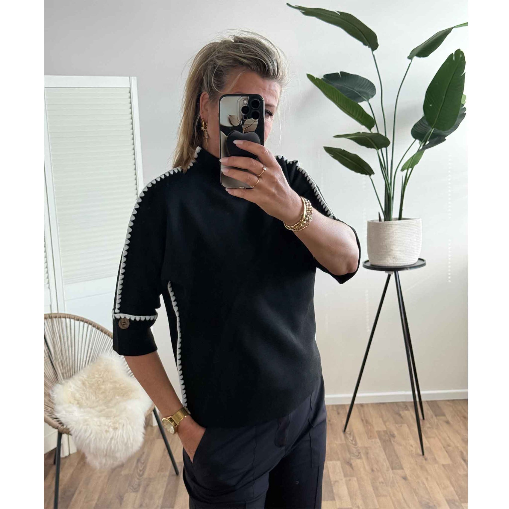 Only-M Trui Contrast, tall kleding voor lange vrouwen