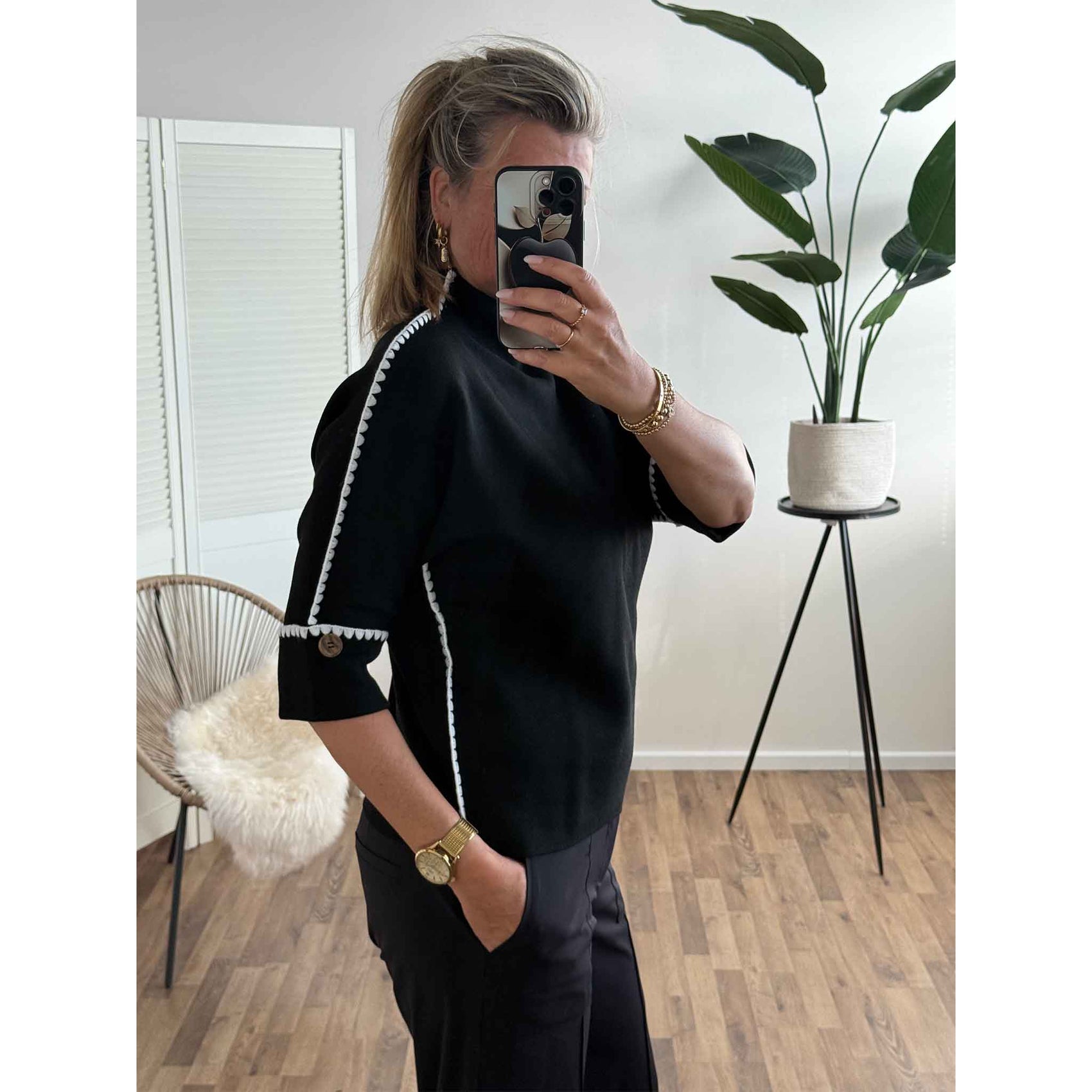 Only-M Trui Contrast, tall kleding voor lange vrouwen