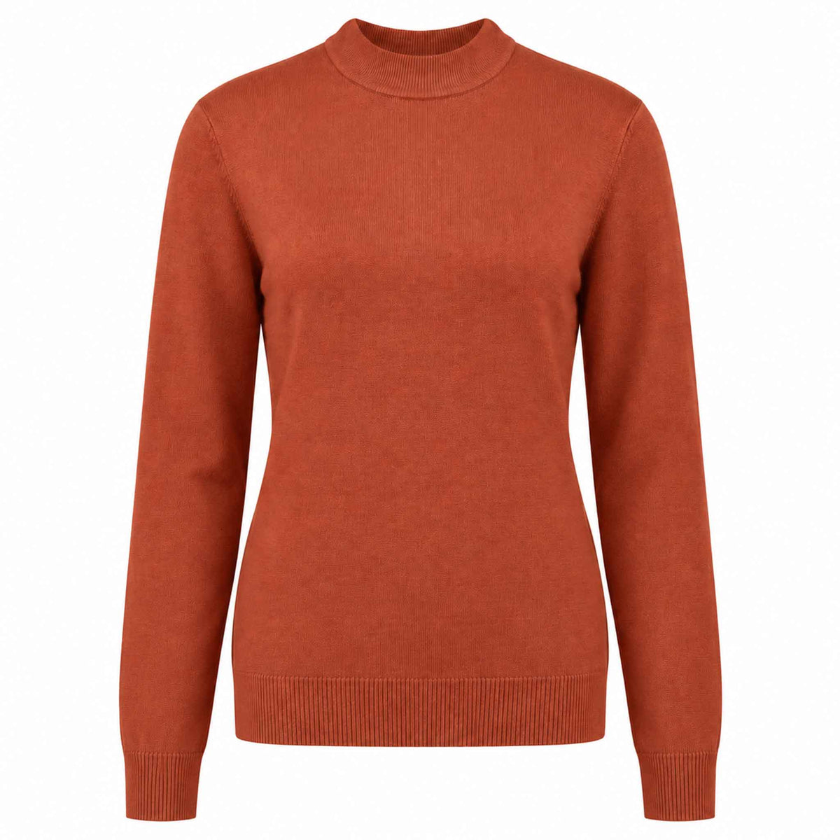 Casamia Truitje Turtleneck Roest, tall kleding voor lange vrouwen voorzijde