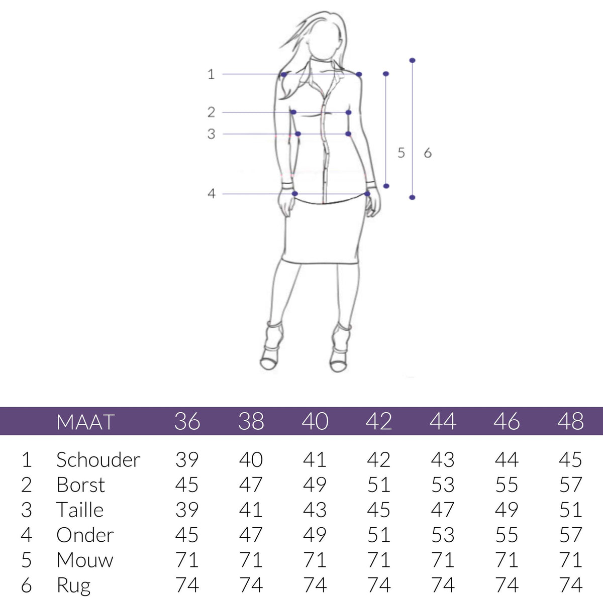 Maattabel Longlady Trui Francesca Lichtgroen | Tall