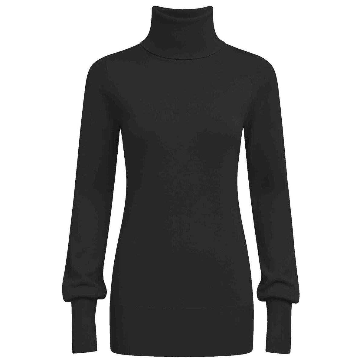 Tall Only-M coltrui met ballonmouwen zwart | voorzijde | lange lengte