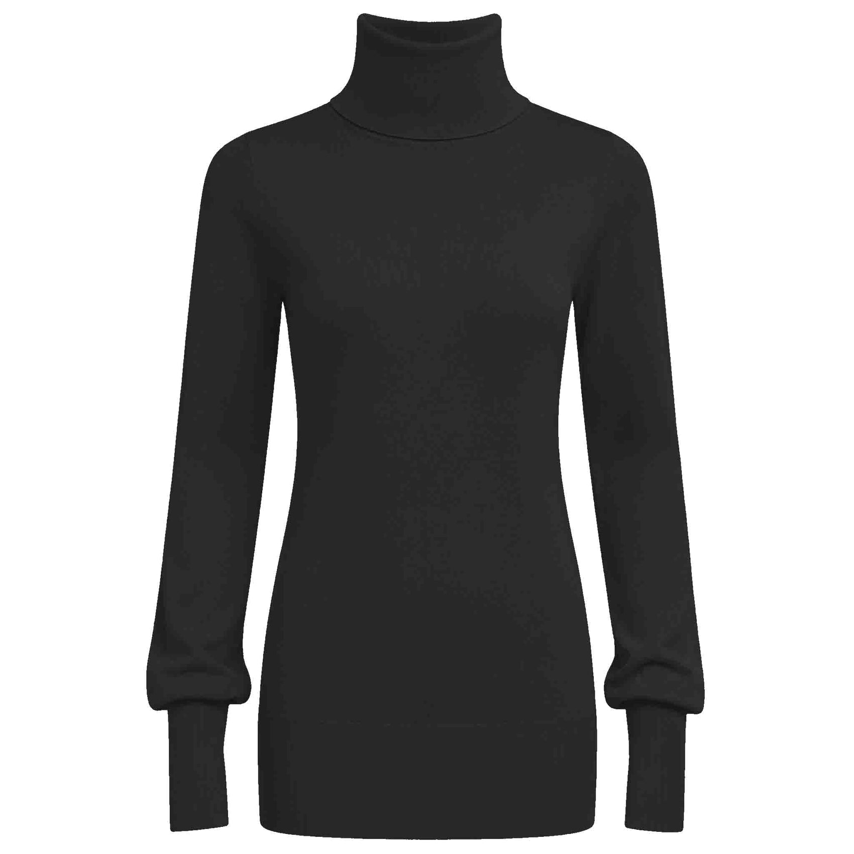 Tall Only-M coltrui met ballonmouwen zwart | voorzijde | lange lengte