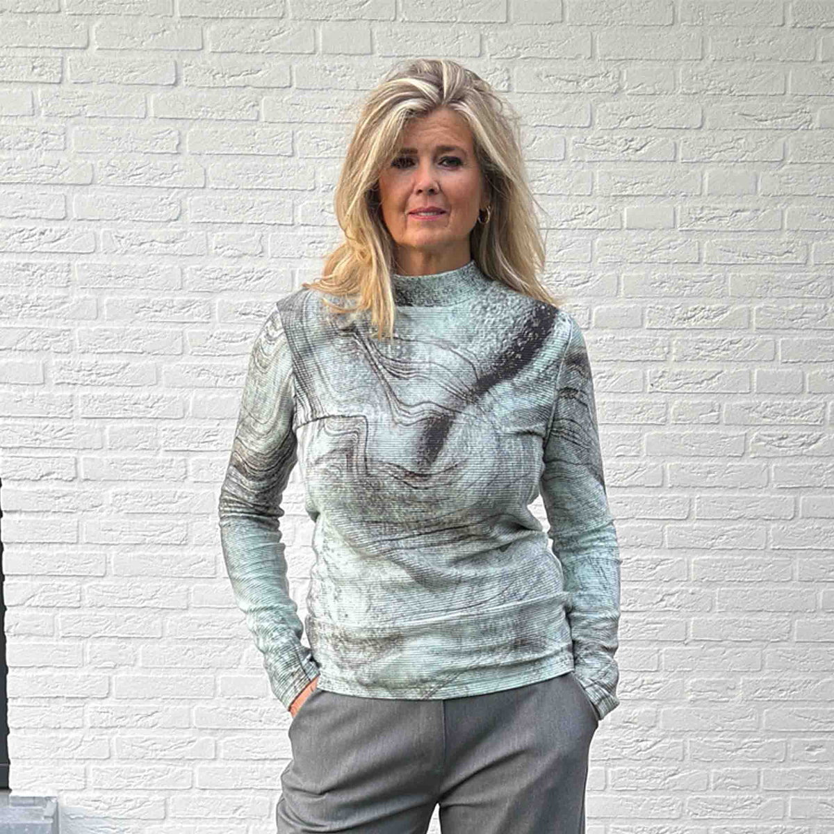 Longlady Truitje Fyna Grijsgroen, tall kleding voor lange vrouwen