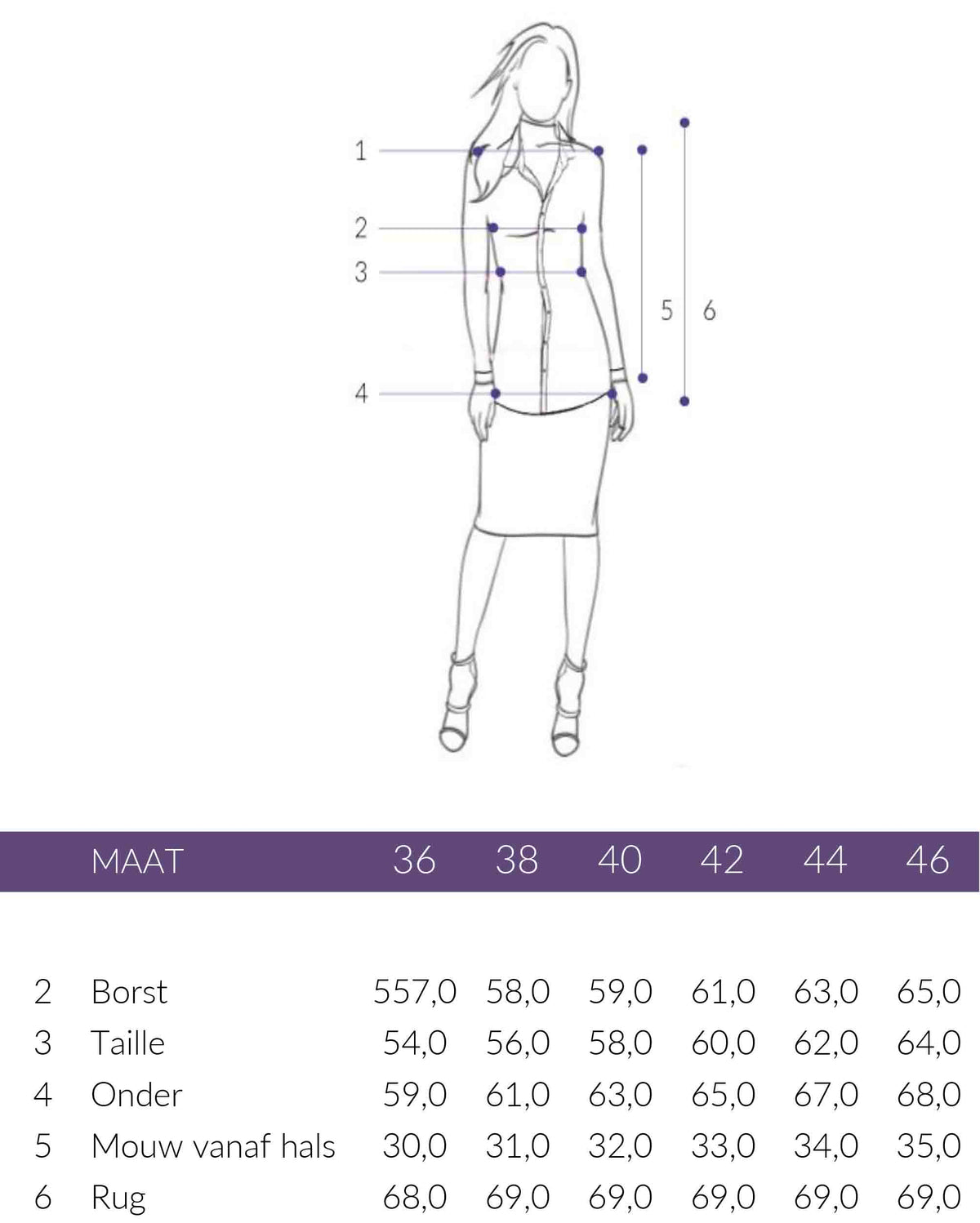 Maattabel Only-M Tuniekshirt Cosmo | Tall