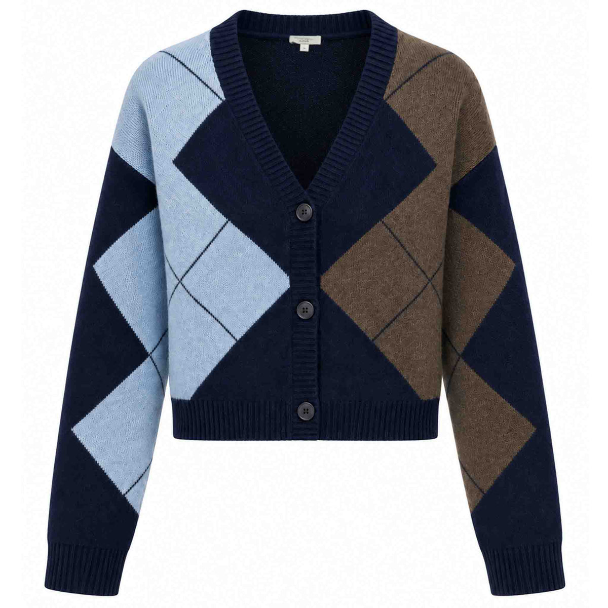ICNK Vest Veloura Argyle Donkerblauw | Tall
