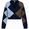 ICNK Bolero Vest Veloura Argyle Donkerblauw | Tall