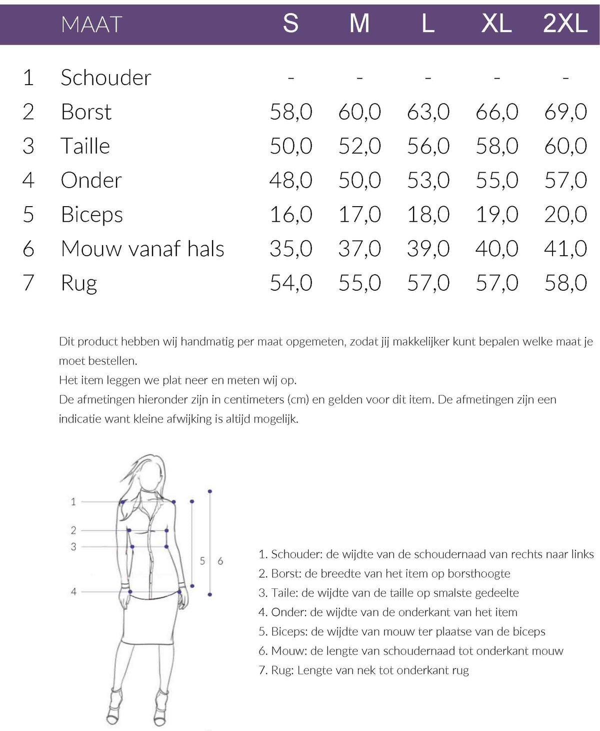 Maattabel Kimara Vest Fiorella Donkerblauw | Tall