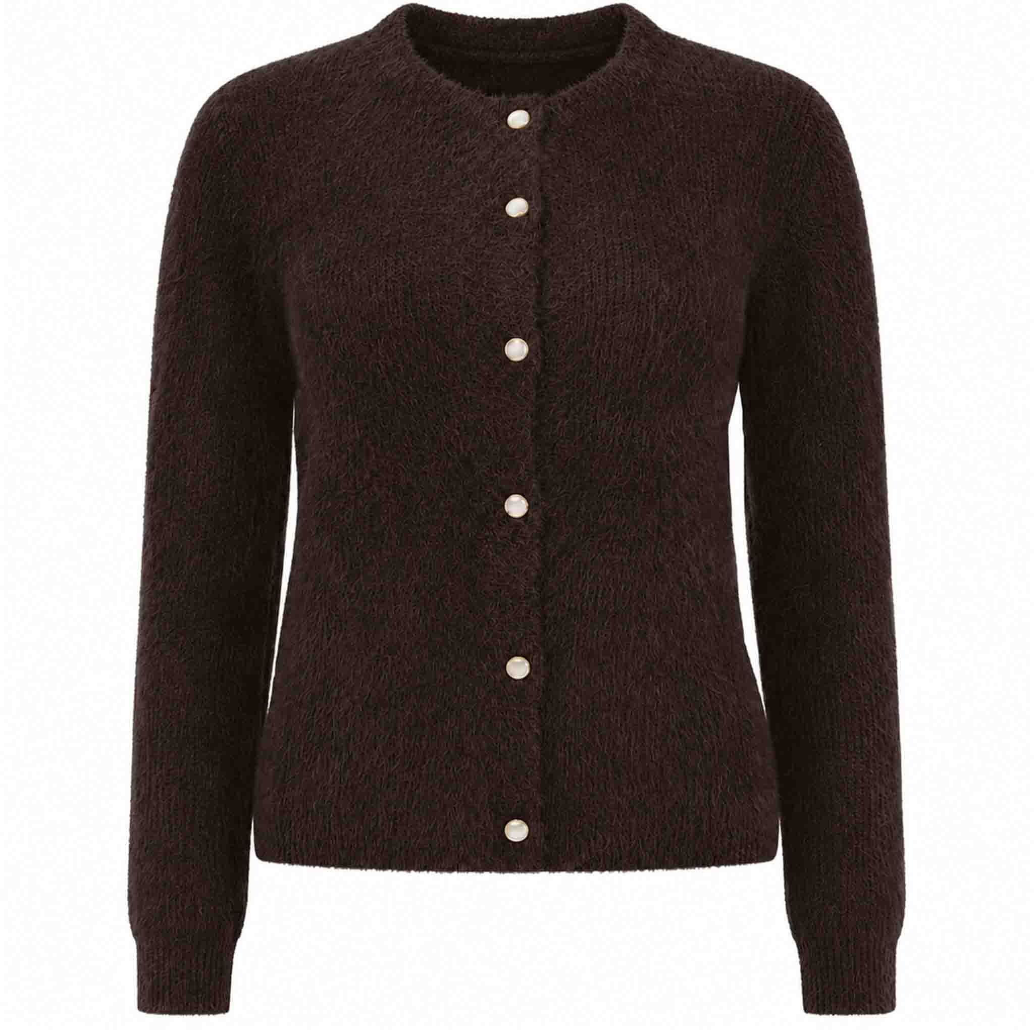 NED Vest Delta Ganache Brown – voorkant – LongLady kleding voor lange dames