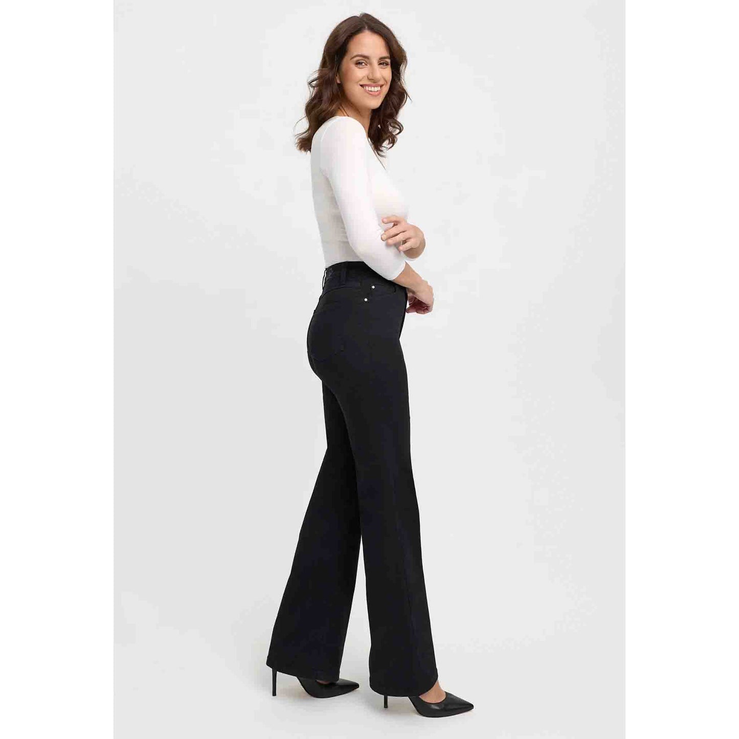 Wonderjeans WF Flared Zwart | Tall