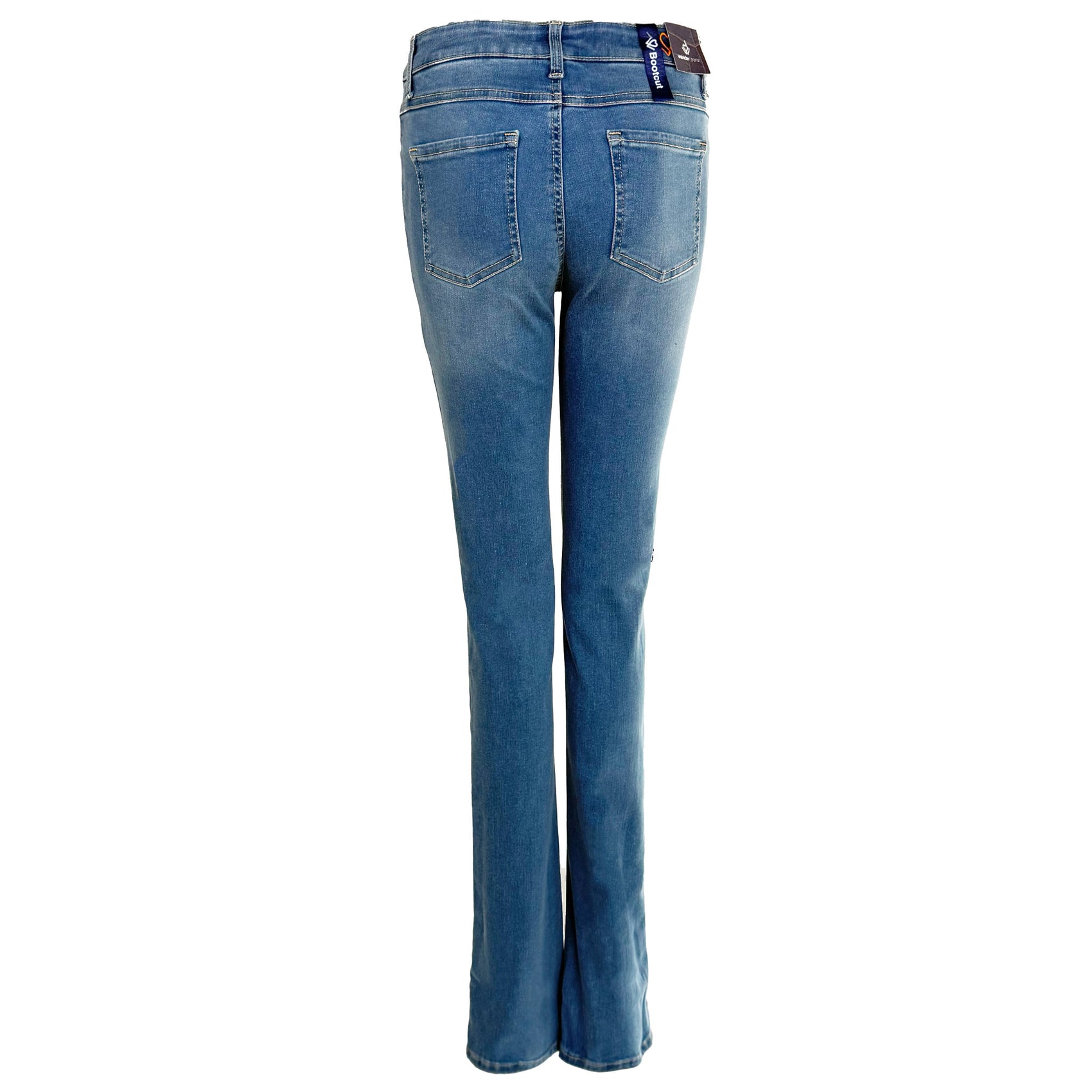 Wonderjeans WB Bootcut Auth Bleach, jeans in tall met lange benen, achteraanzicht