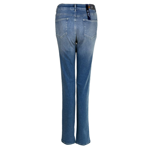 Wonderjeans WT Straight Auth Carribean, jeans in tall met lange benen, achteraanzicht