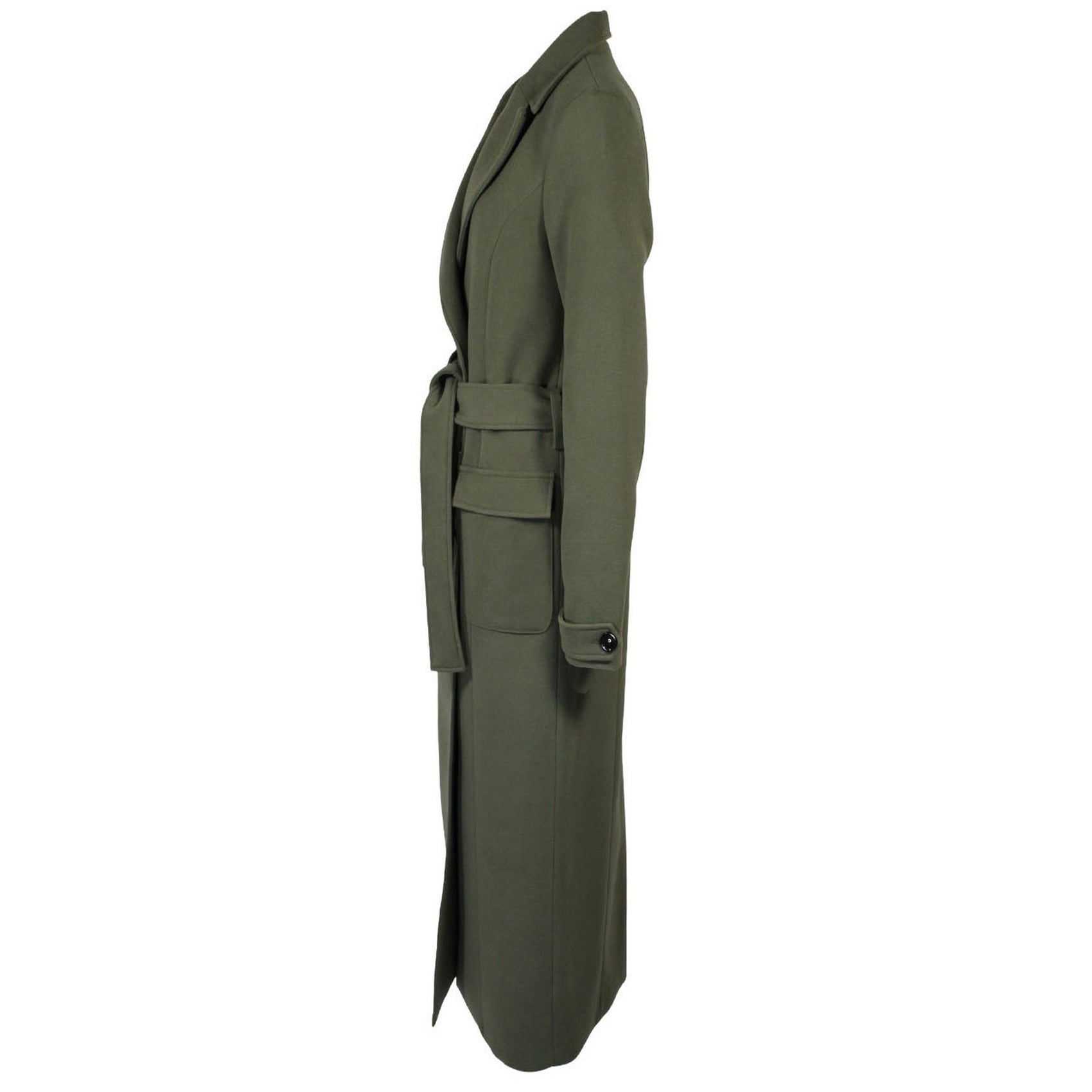 Longlady Jas Mandy Khaki, kleding voor lange vrouwen, zijaanzicht
