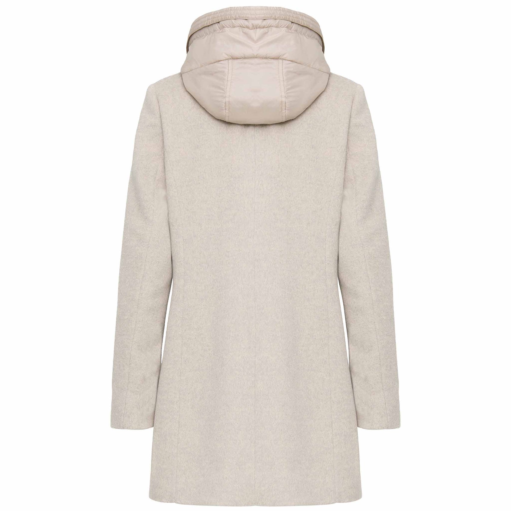 Manisa Jas Wol Lichtbeige, tall kleding voor lange dames, achteraanzicht