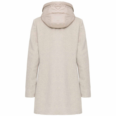Manisa Jas Wol Lichtbeige, tall kleding voor lange dames, achteraanzicht